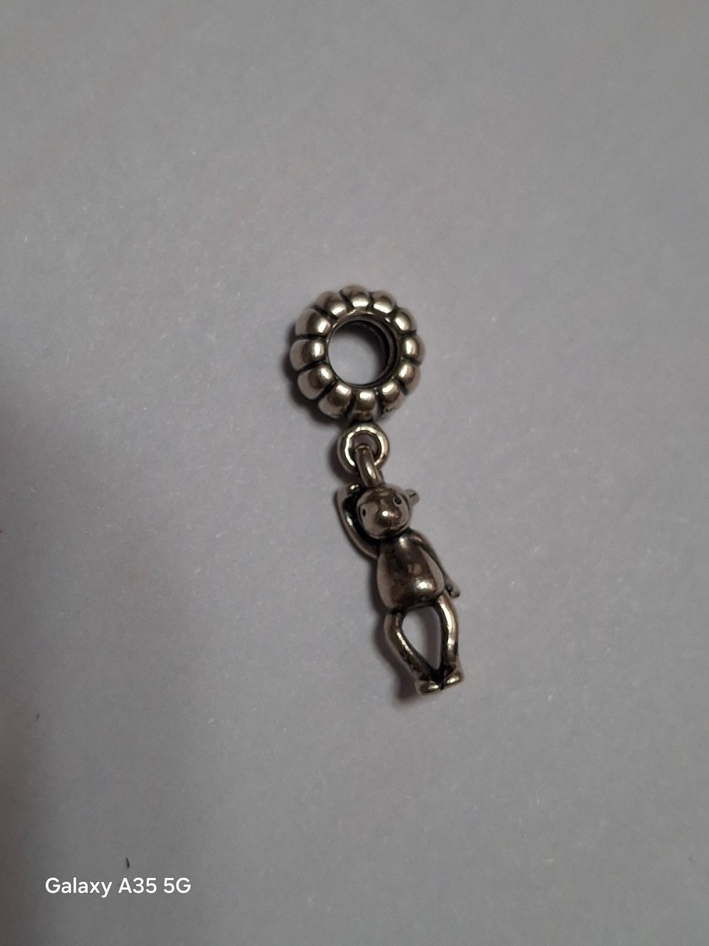 Monkey Silver Teddy Bear Dangle Charm